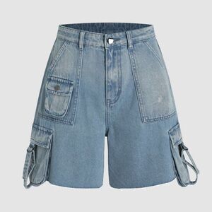 Cider  denim fringe mid waist shorts sz large